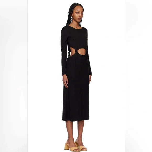 REFORMATION Via Knit Midi Dress NWT‎ Black size Medium - Picture 2 of 8